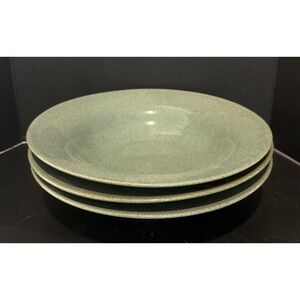 Lindt Stymeist Craftworks Green Tea Speckled Rimmed Salad Bowl Japan Set Of 3